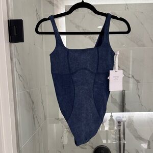 Blue Denim bodysuit NEVER WORN with tags